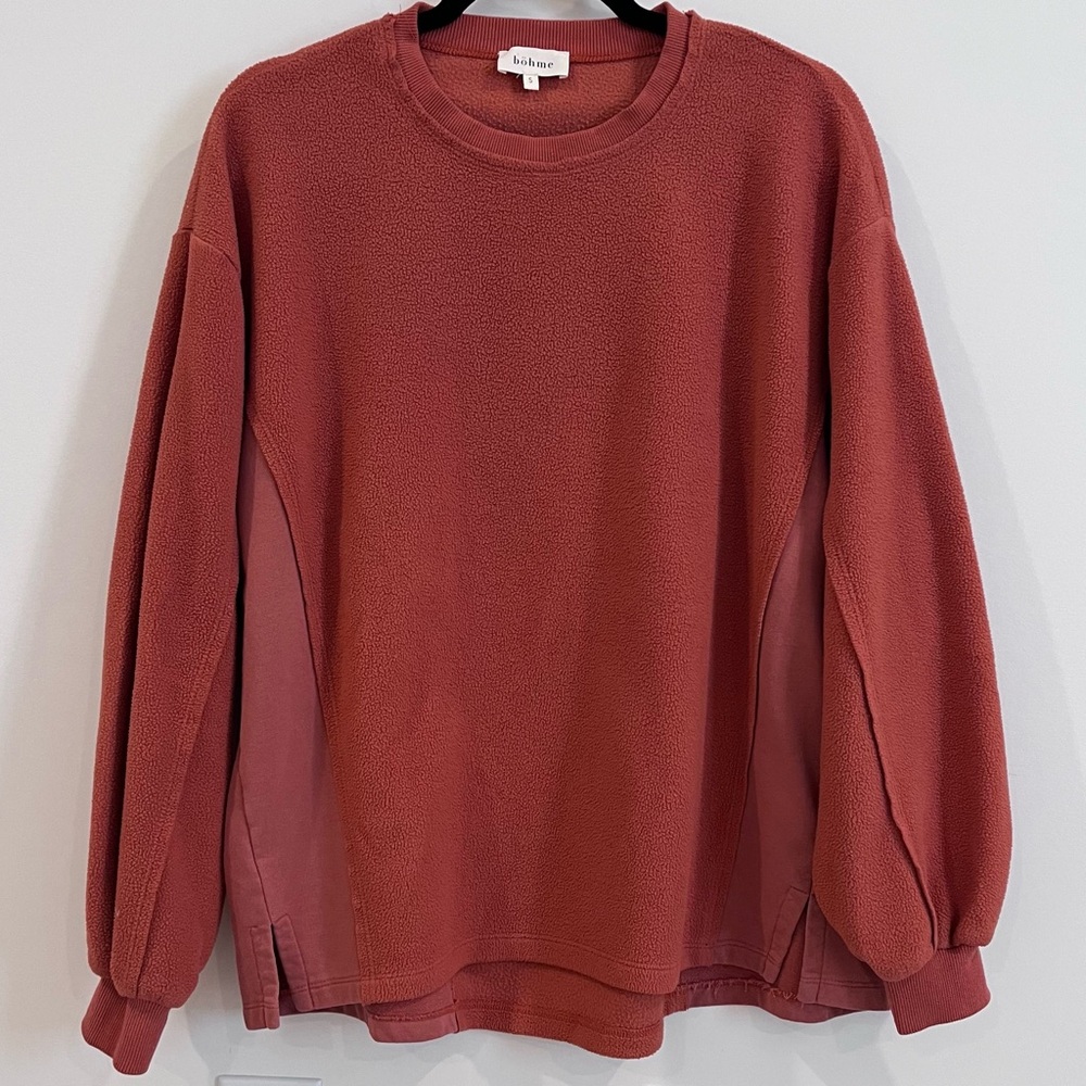 Böhme Rust Fleece Pullover Sweatshirt Size S